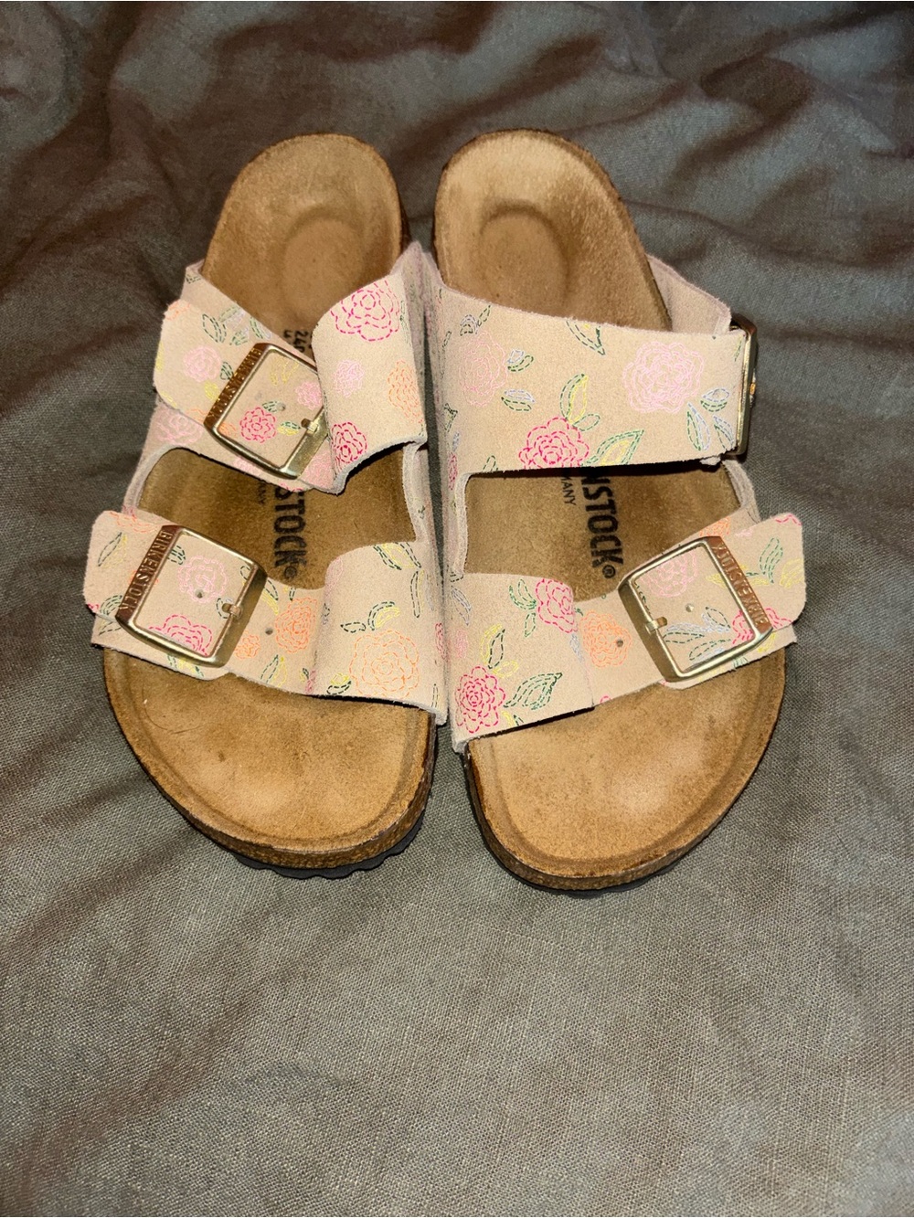 Womens Birkenstock Arizona Sandal - Sandcastle Flower Print - Size 37